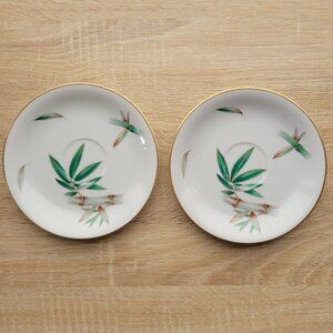 Noritake Canton Bamboo Saucers Set of Two Made in Japan 5027 Vintage 1950-1964
